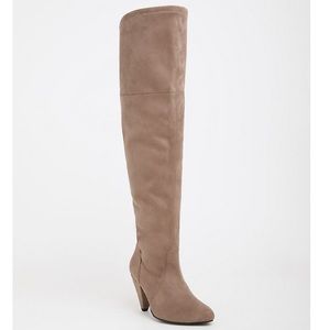 NIB Torrid GREY CONE HEEL OVER THE KNEE BOOTS